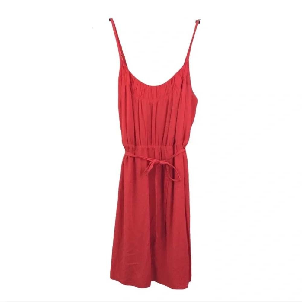Old Navy Red Midi Dress M Women Sleeveless Adjustable Strap Tie Waist Boho